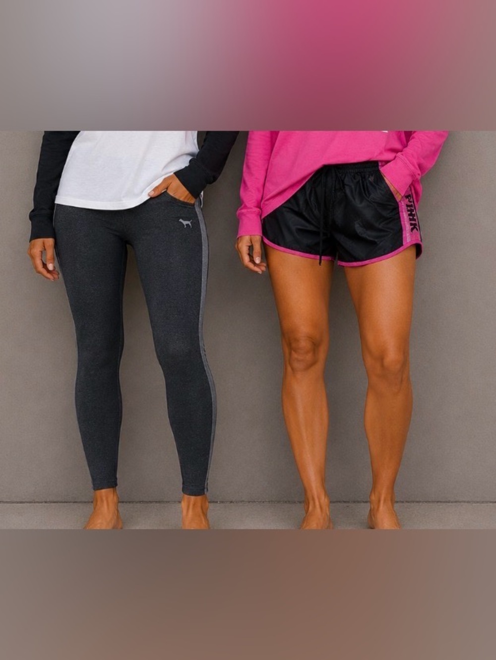 Pink VS Victoria Secret Yoga Pants Leggings Short Athletic XS Bundle Vintage Y2K